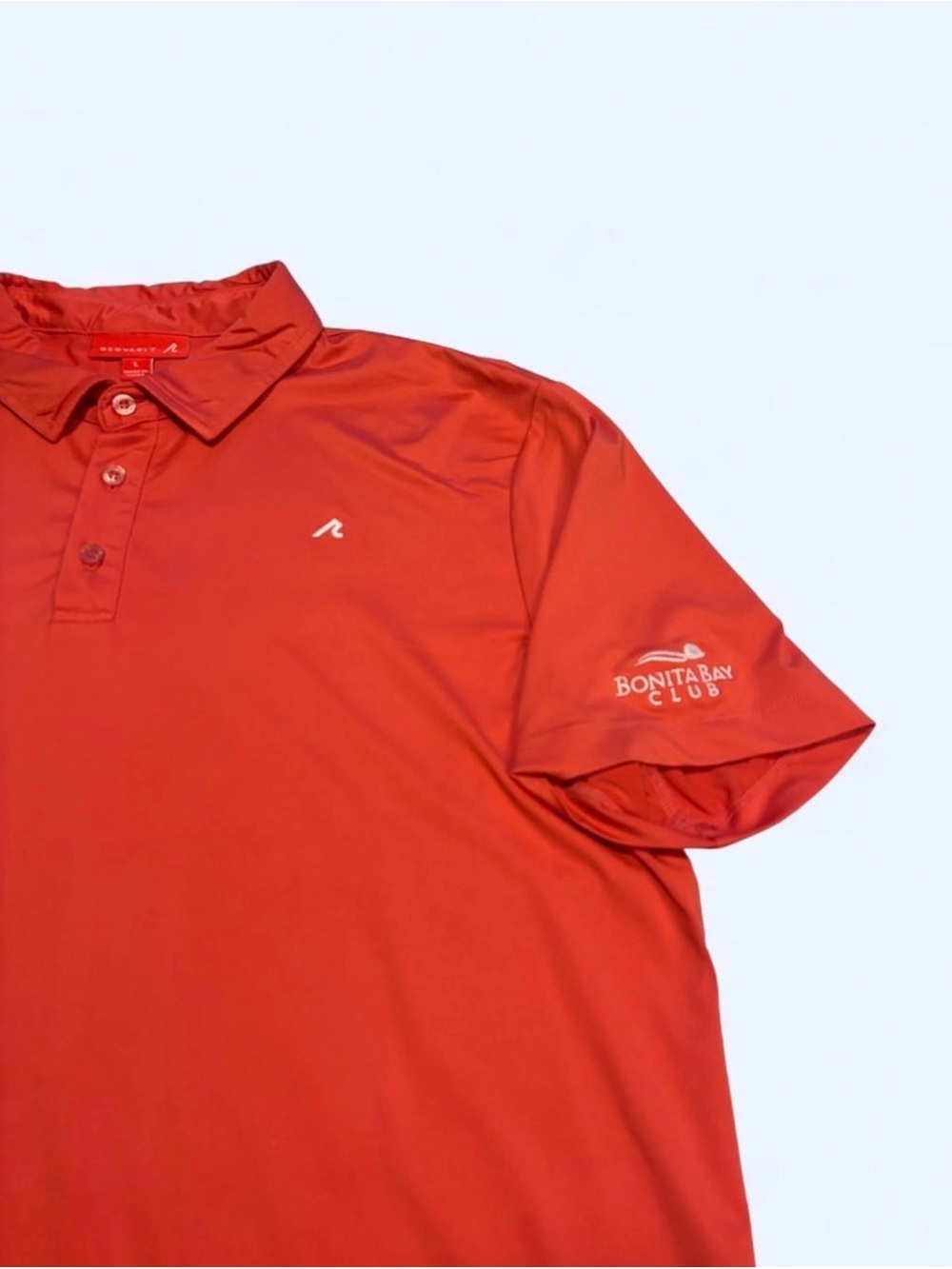 Redvanly Golf Polo Shirt Mens Large L Coral Red Bonita Bay Club Performance - Picture 4 of 5